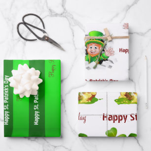 Wrapping Paper Sheets Happy Birthday St. Patrick's
