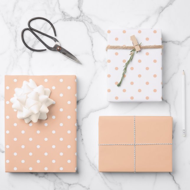 Wrapping Paper Sheets - Peach Patterns (Front)