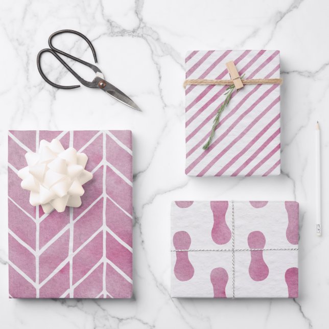 Wrapping Paper Sheets — Pink Pattern (Front)