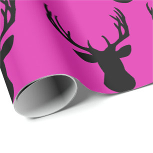 Wrapping Paper - Shocking in Pink Stags Head