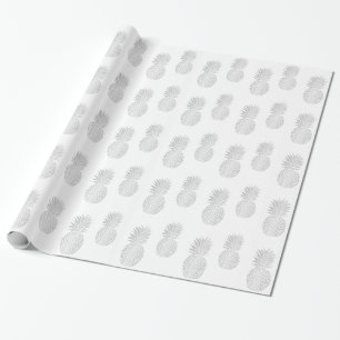 Wrapping Paper - Silver Pineapple