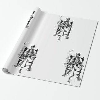 Wrapping Paper SKELETON SMOKING CIGARETTE