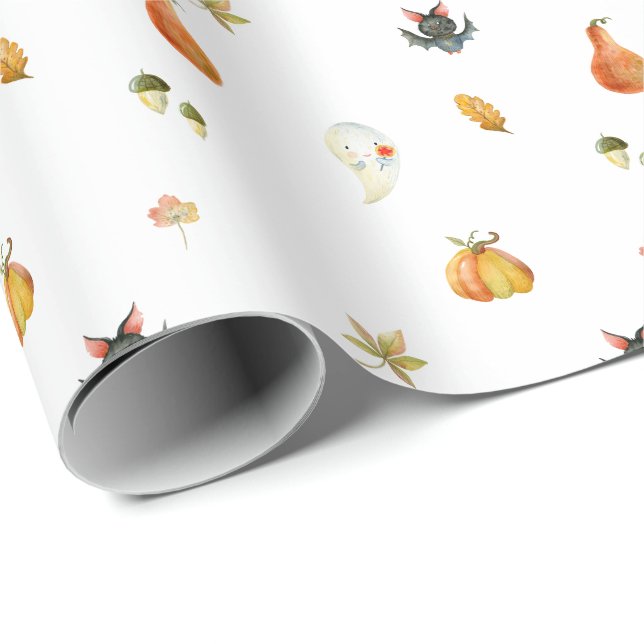 Wrapping Paper - Spooky Halloween Pumpkin Pattern (Roll Corner)