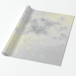 WRAPPING PAPER STARS AND CLOUDS