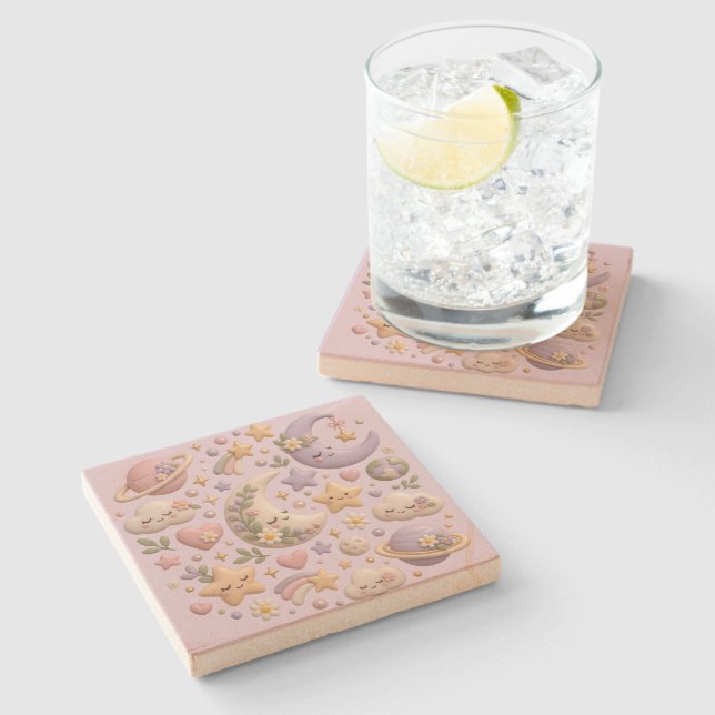 Wrapping Paper Stone Coaster (Side)