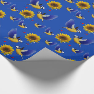 wrapping paper sunflowers