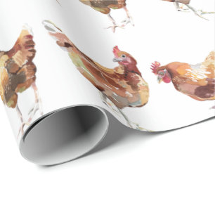 Wrapping Paper - Three Farmhouse Chickens