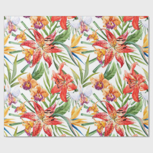 wrapping paper, tropics (white) wrapping paper
