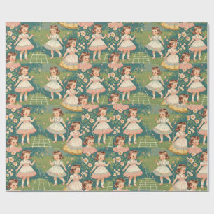 Wrapping Paper-Vintage Girls Wrapping Paper