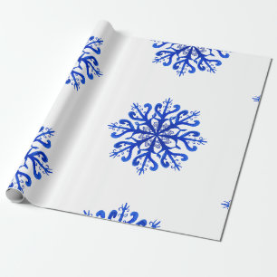 Wrapping Paper Watercolor Snowflakes Christmas