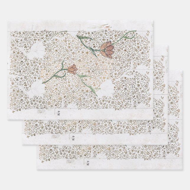 WRAPPING PAPER : WILLIAM MORRIS : GARDEN TULIP (Set)