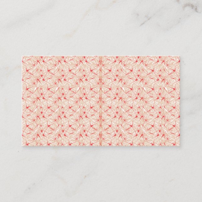 Wrapping paper with a repeating pattern of red, or business card (Front)