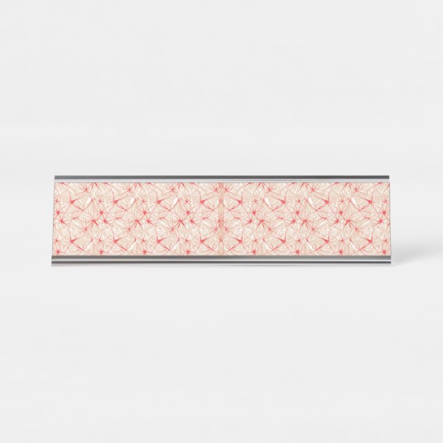 Wrapping paper with a repeating pattern of red, or desk name plate (Front)