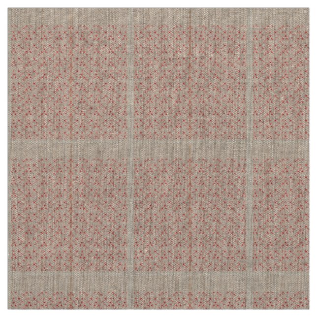 Wrapping paper with a repeating pattern of red, or fabric (Swatch)