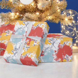 Wrapping paper with colourful splatters and lines