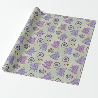 Wrapping Paper with Crystal and Geode pattern
