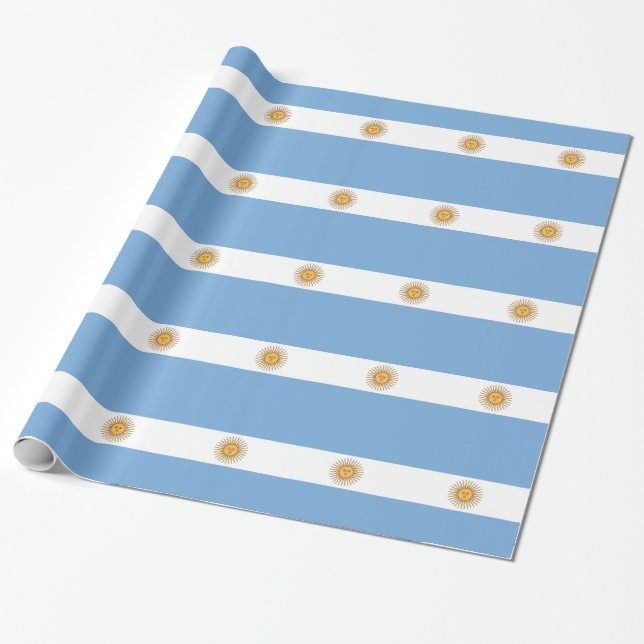 Wrapping paper with Flag of Argentina (Unrolled)