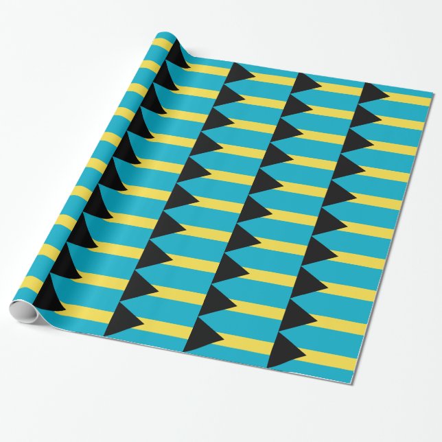Wrapping paper with Flag of Bahamas (Unrolled)