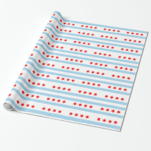 Wrapping paper with Flag of Chicago