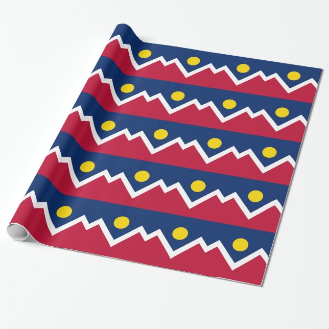 Wrapping paper with Flag of Denver City (Unrolled)