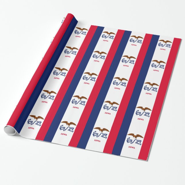 Wrapping paper with Flag of Iowa (Unrolled)