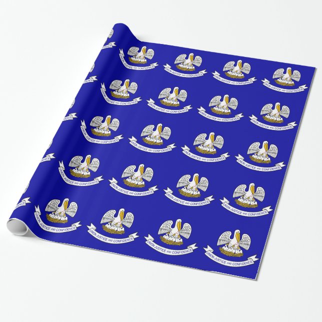 Wrapping paper with Flag of Louisiana (Unrolled)