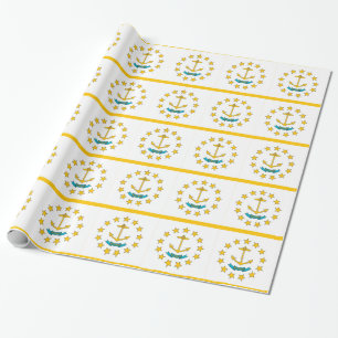 Wrapping paper with Flag of Rhode Island