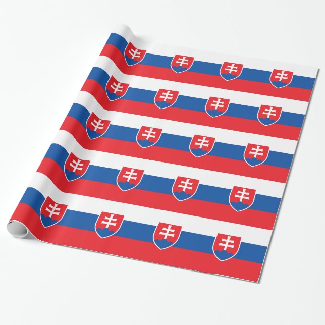 Wrapping paper with Flag of Slovakia (Unrolled)