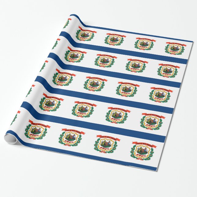 Wrapping paper with Flag of West Virginia (Unrolled)