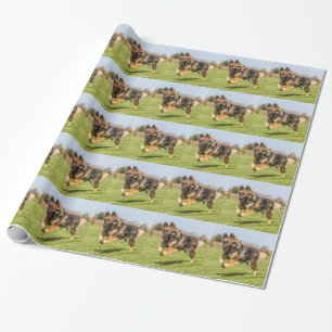Wrapping paper with German Shepherd Dog Alsatian
