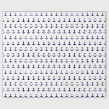 Wrapping Paper with navy blue anchor design