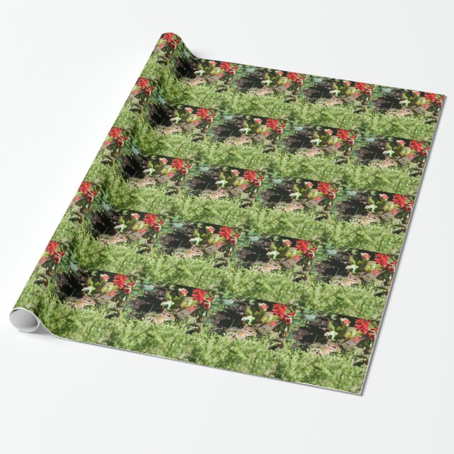 wrapping paper with photo of cute chipmunk (Unrolled)