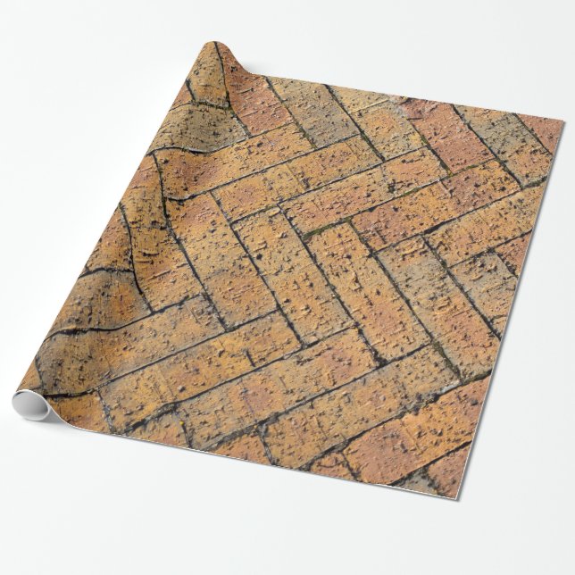 Wrapping Paper with Red Brick Herringbone Pattern (Unrolled)