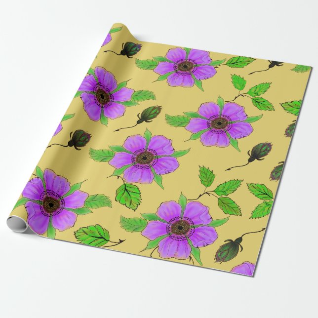 Wrapping Paper with spring print (Unrolled)