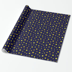Wrapping Paper with Stars on Navy Blue