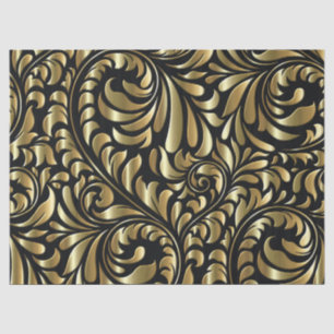 Wrapping Tissue - Drama in Black and Gold Paper