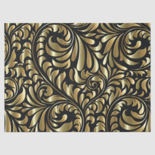 Wrapping Tissue - Drama in Black and Gold Tissue Paper