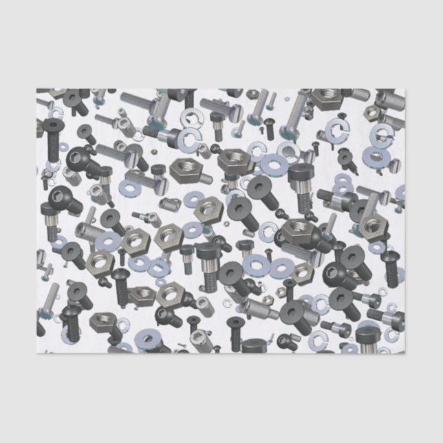 Wrapping Tissue - Nuts and Bolts Tissue Paper (Front)