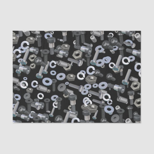 Wrapping Tissue - Nuts and Bolts Tissue Paper (Front)