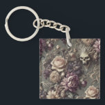Wrath of the Rabid Spectre – Gothic Victorian Key Ring<br><div class="desc">Ghostly skulls scream through tangled blooms of mauve,  ivory,  and bruised violet in Wrath of the Rabid Spectre. Each flower clutches the echo of a curse,  twisting around fangs and claws like haunted confessions.

For those who crave their florals haunted and forever hungry.</div>