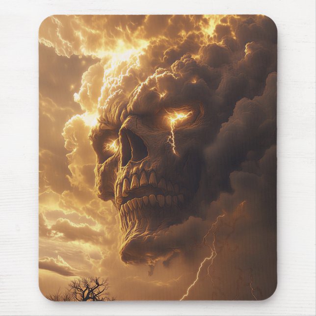 Wrath of the Storm Skull Mouse Pad (Front)