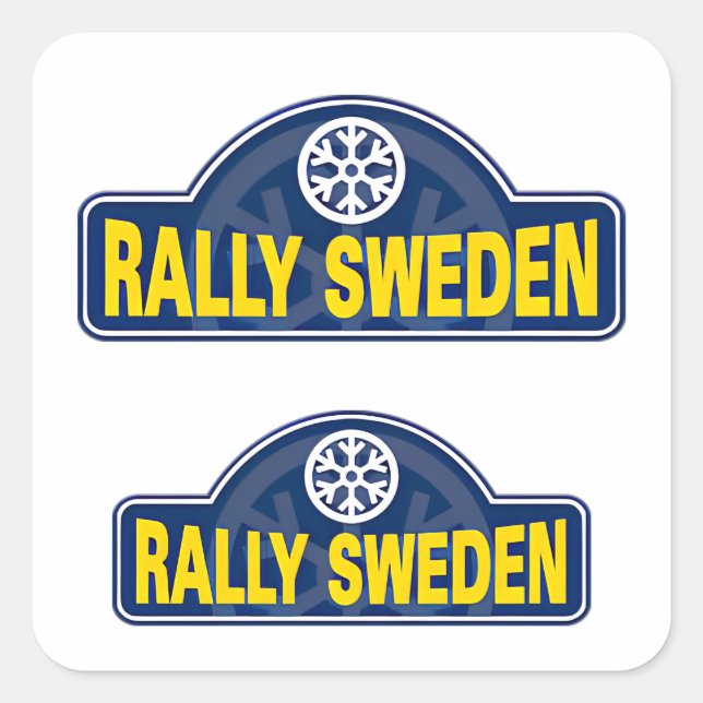 WRC rally sweden umea car racing motorsport Square Sticker (Front)