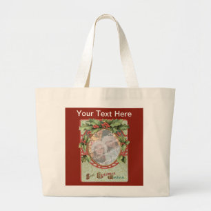 Wreath Add-A-Photo Christmas Frame Large Tote Bag