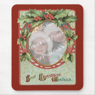 Wreath Add-A-Photo Christmas Frame Mouse Pad