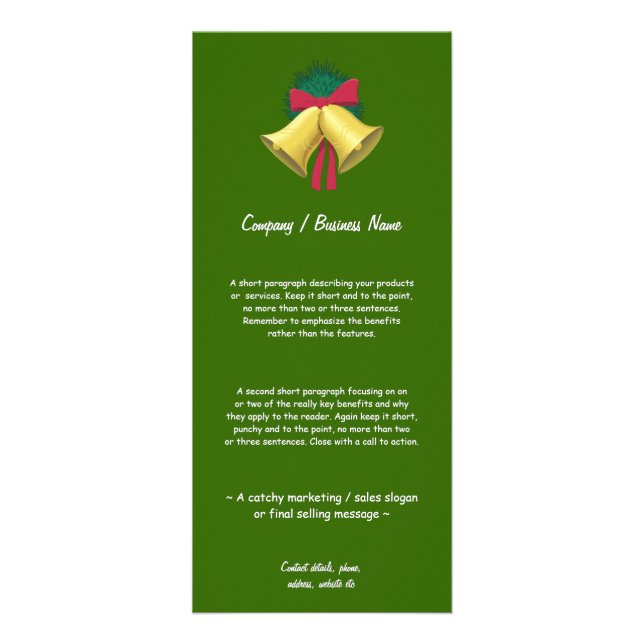 Wreath and Bells Rack Card (Front)