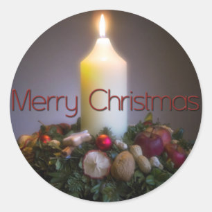 Wreath and Candle • Christmas Sticker