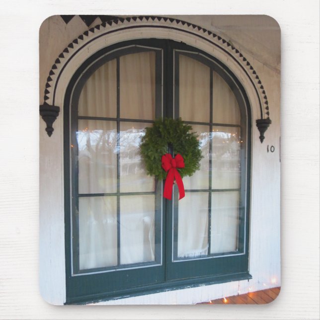 Wreath and Gingerbread Doorway - Martha's Vineyard Mouse Pad (Front)