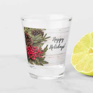Wreath and Holly Holiday Collection Shot Glass