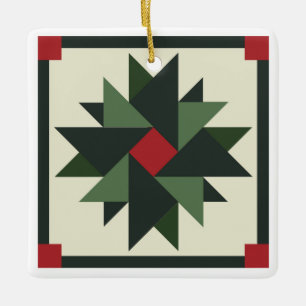 Wreath Barn Quilt Ornament
