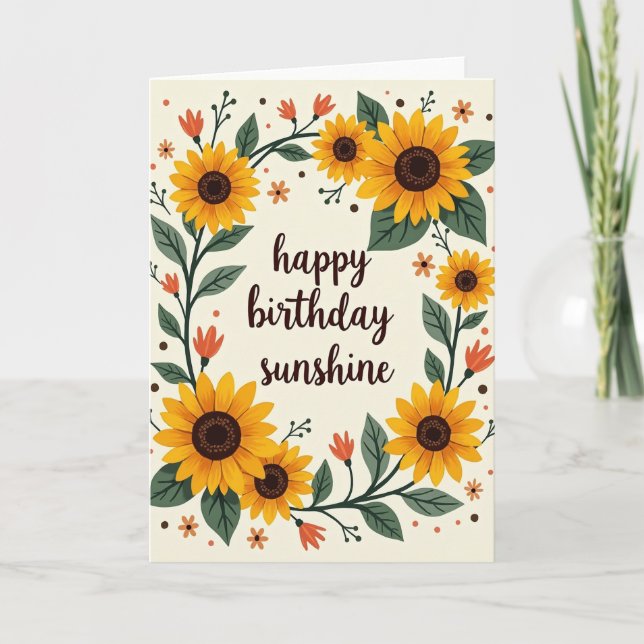 Wreath Bloom Birthday Card (Front)